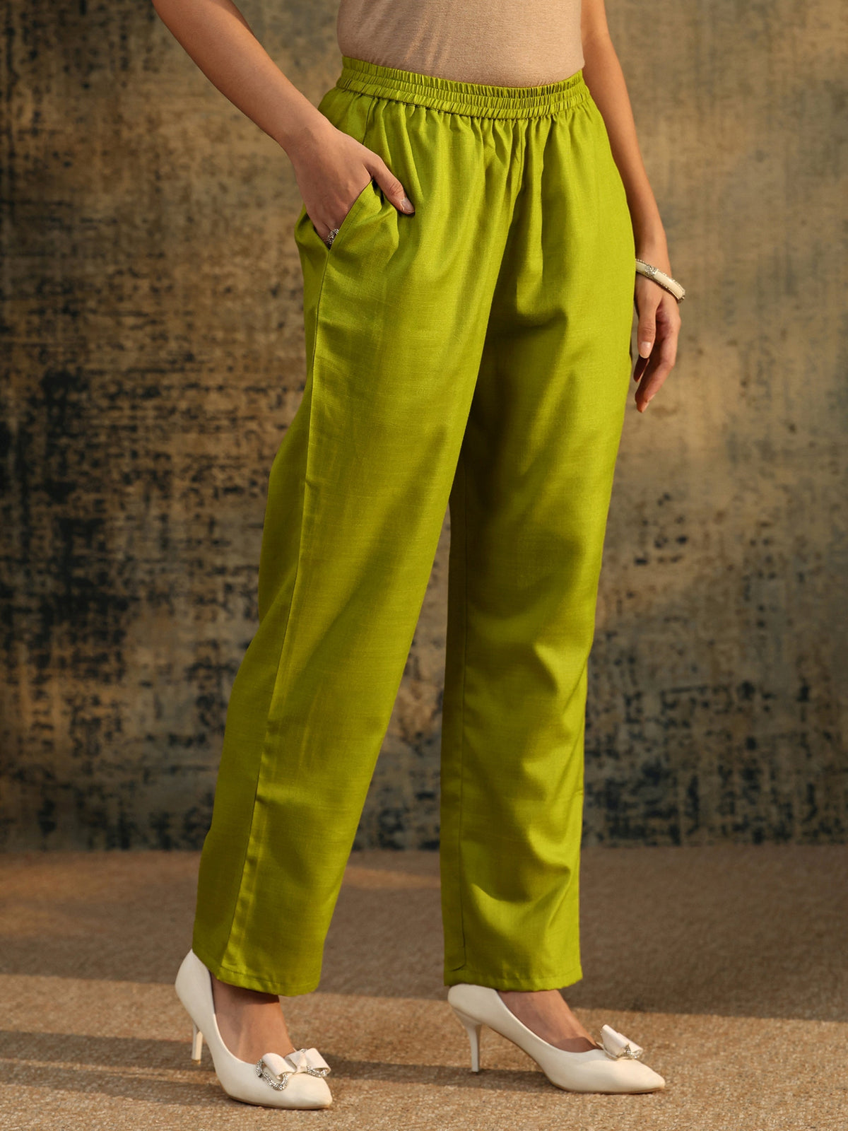 Anouk Off White Floral Printed Linen Straight Suit Set