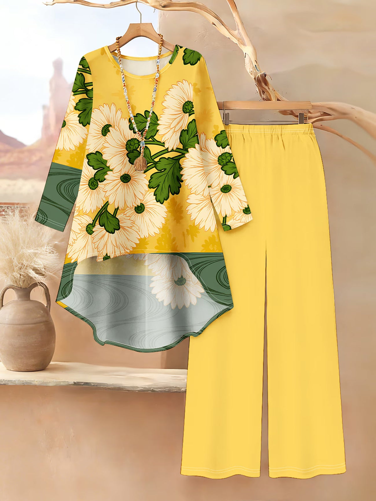 Floral Elegance Long Sleeve Co-Ord Set