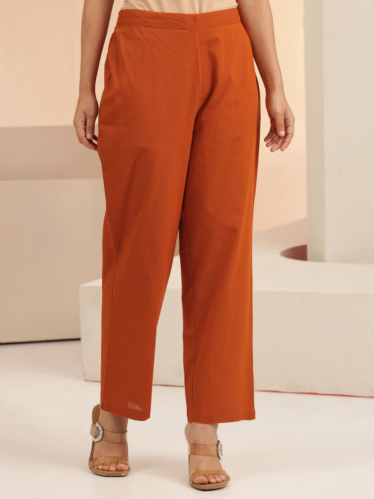 Anouk Rust Floral Embroidered Cotton Co-Ord Set