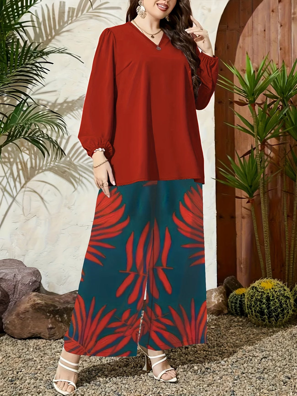 Floral Breeze Wide-Leg Set