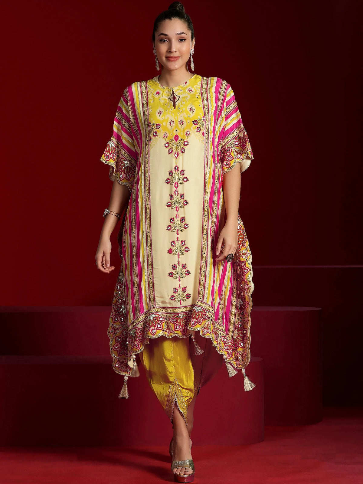 Anouk Art Multi Printed Silk Blend Co-Ords