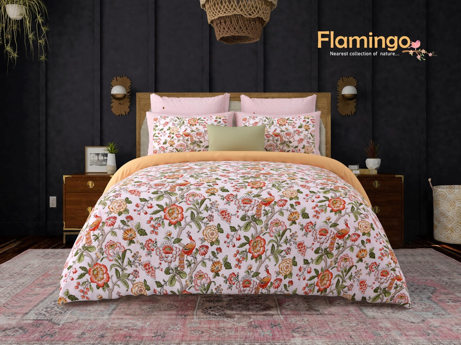 King Size Bedsheet Set: Cotton Autoloom Twill Weave, 210 TC with 2 Designer Pillow Covers