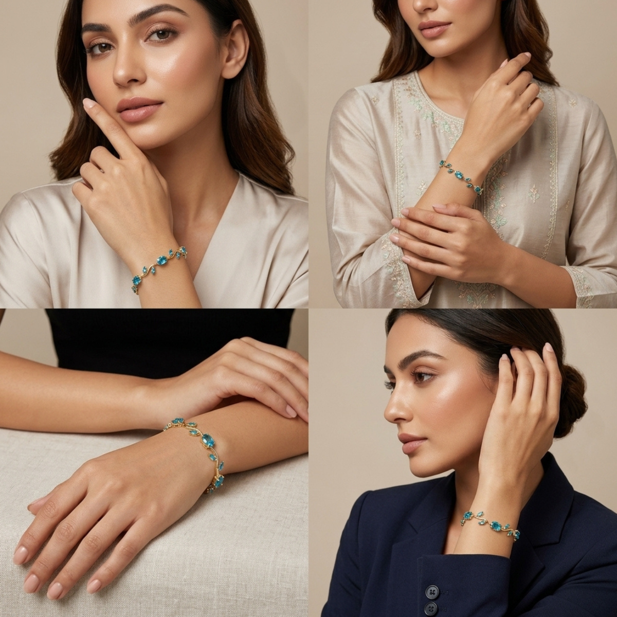 Aqua Blue Tulip Bracelet