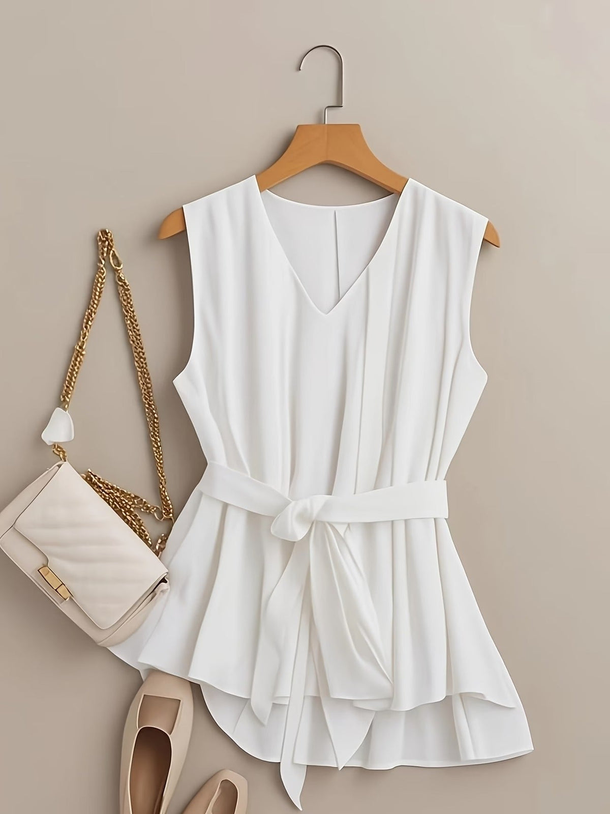 Summer French Solid Two-Piece Set – Elegant Women’s Top & Pants Suit