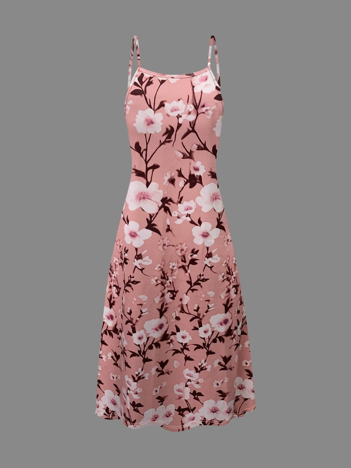 Elegant Floral Suspender Dress Set with Chic Long-Sleeve Blazer