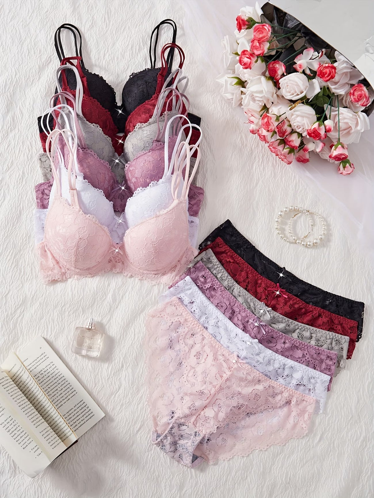 Pack of 6 Women’s Lace Lingerie Set