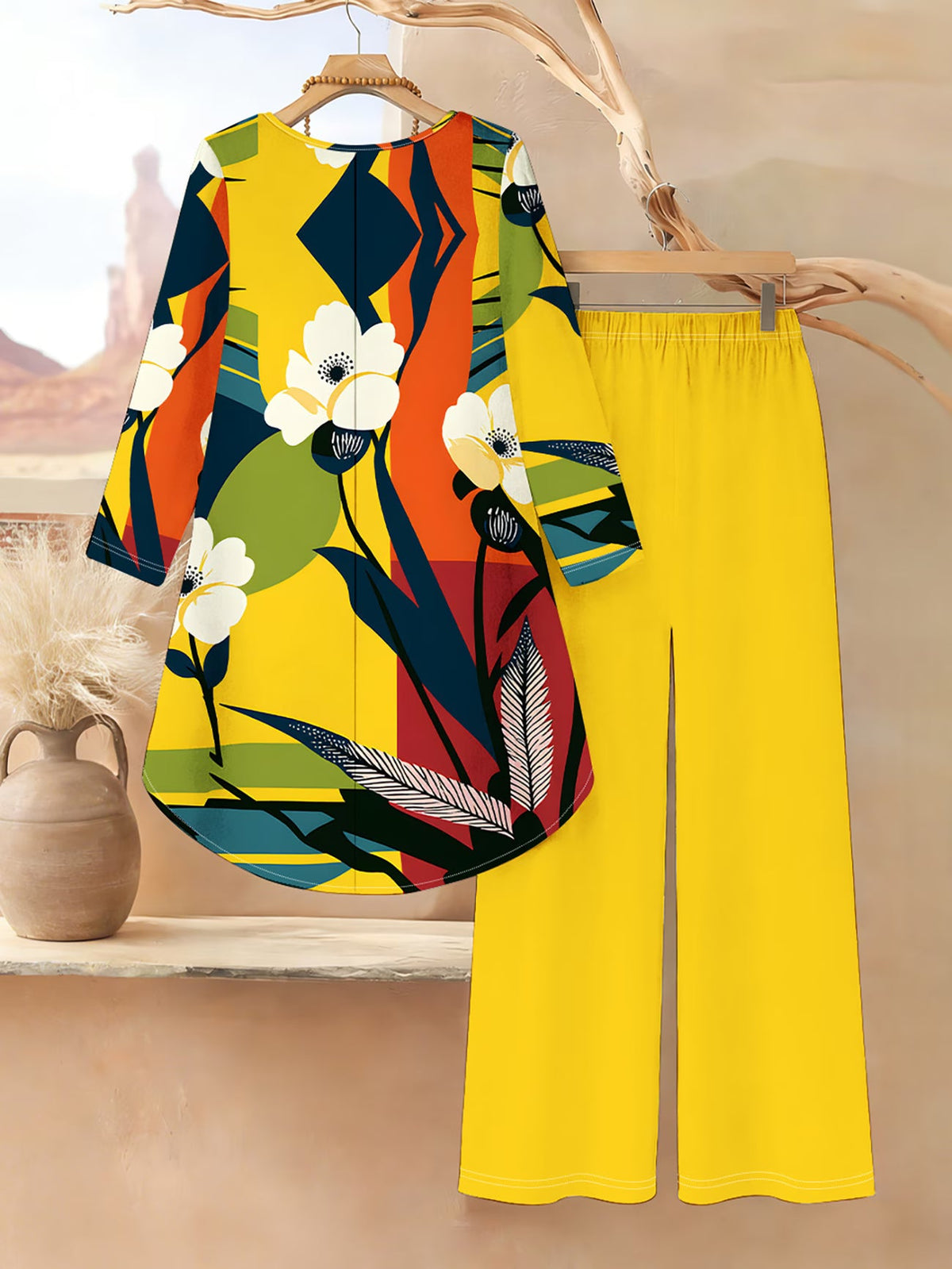 Floral Elegance Long Sleeve Co-Ord Set