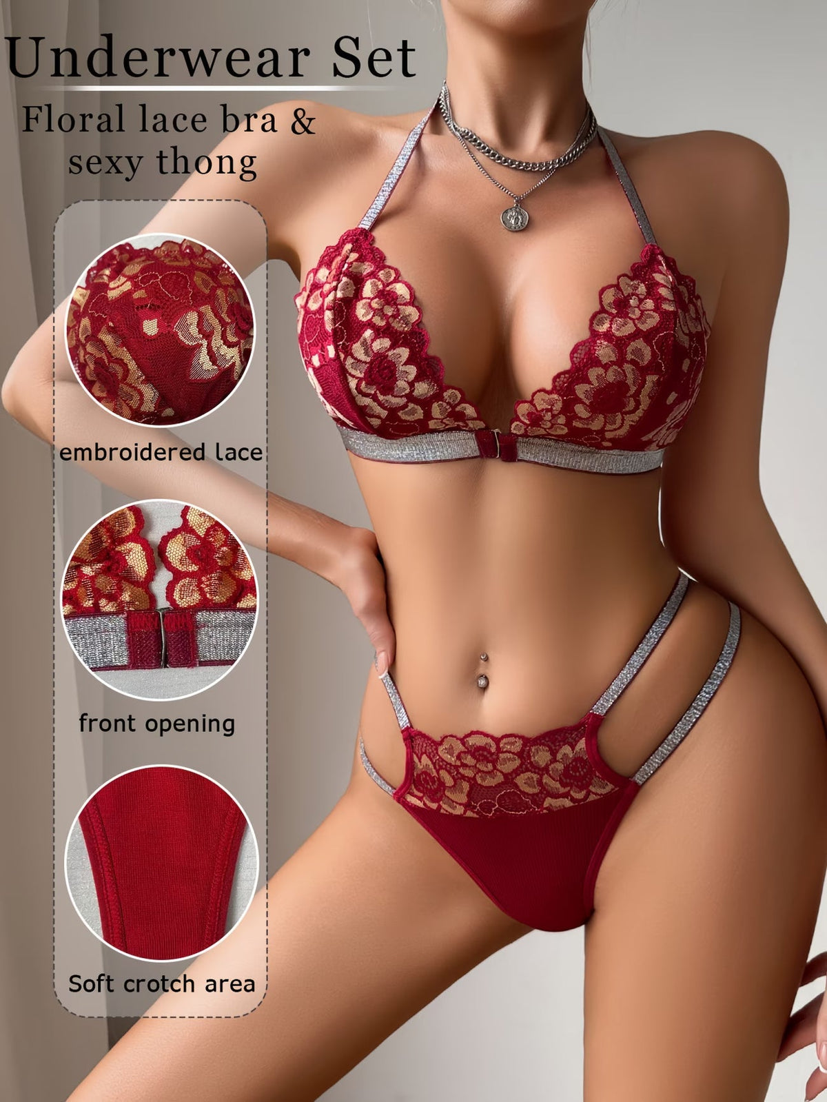 Pack of 6 Women’s Lace Lingerie Set