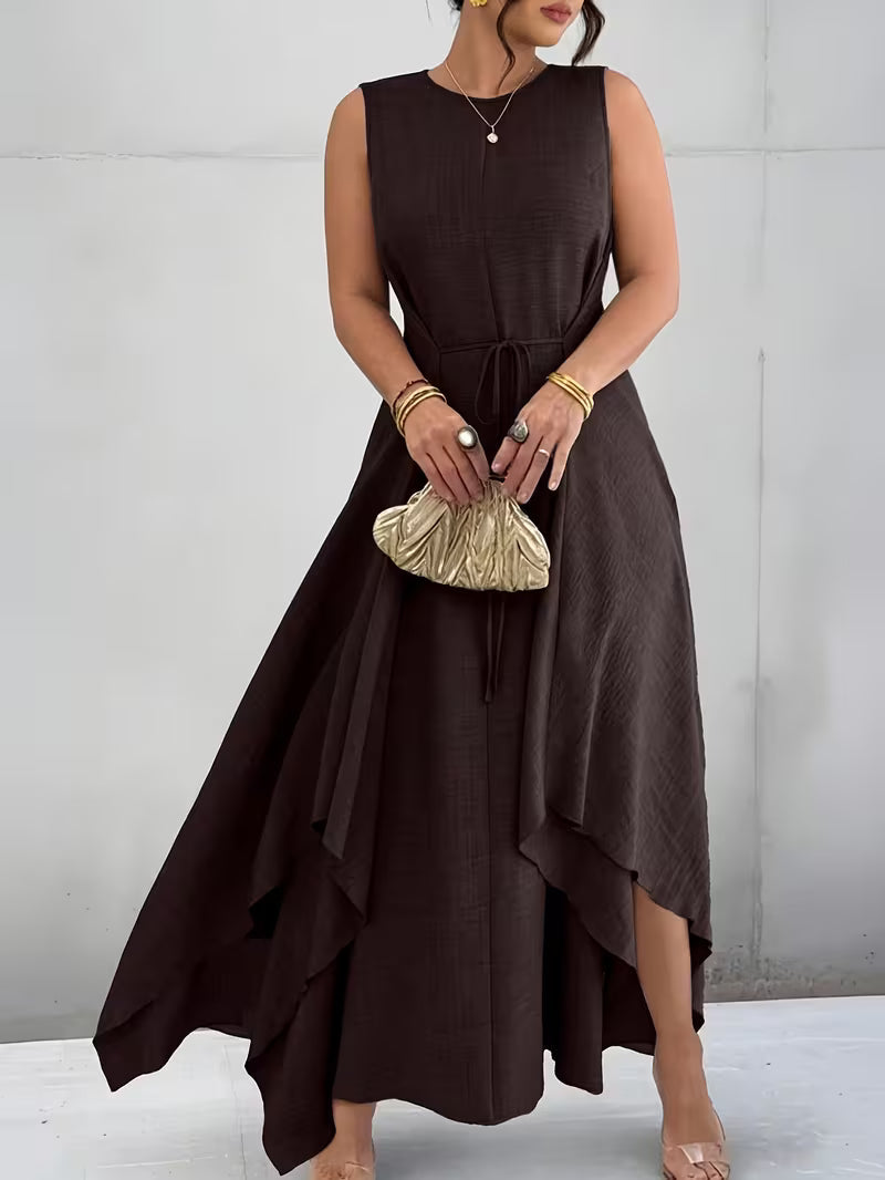 Elegant Tie-Belt A-Line Dress💖
