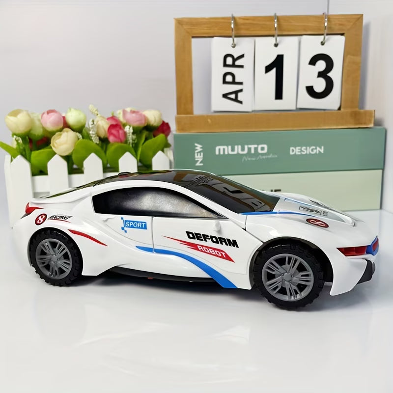 DAYS Transforming Sports Car Toy with Lights & Music