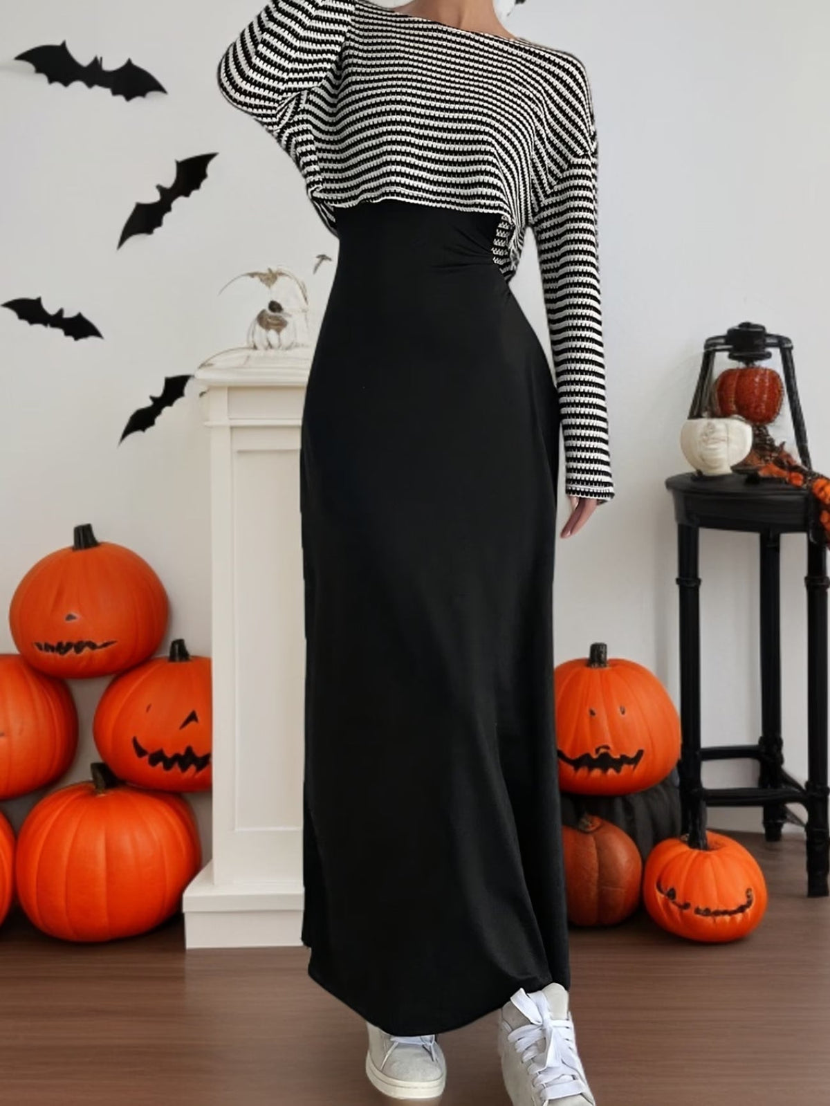 Chic Layered Stripe Dress Set