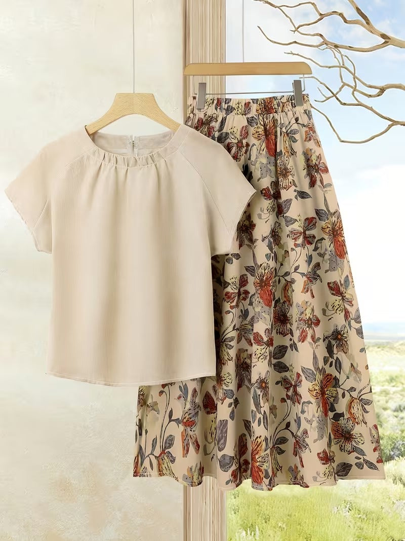 Vintage Bloom Vacation Skirt Set