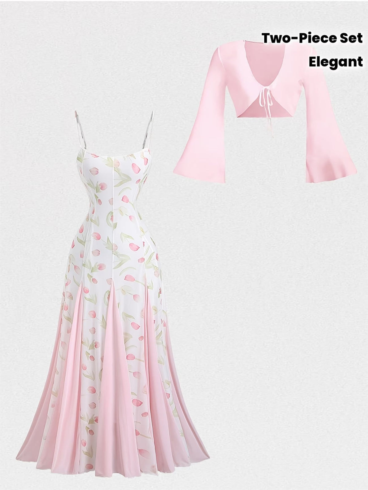 Women Elegant Top & Skirt Two-Piece Set