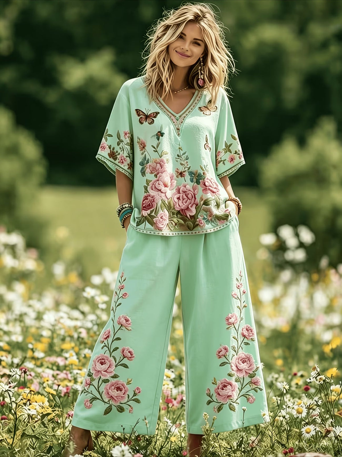 RoseAura Butterfly Lounge Set