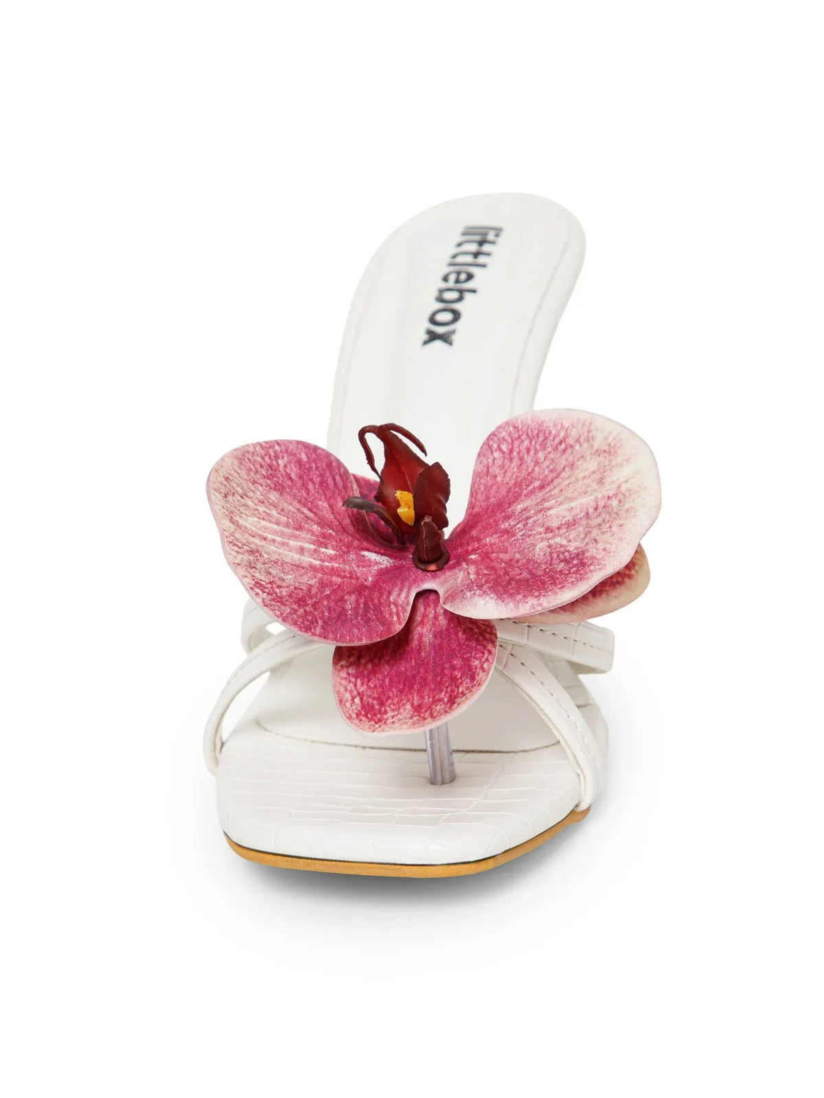Pink Flower Decor High Heel Beach Sandals