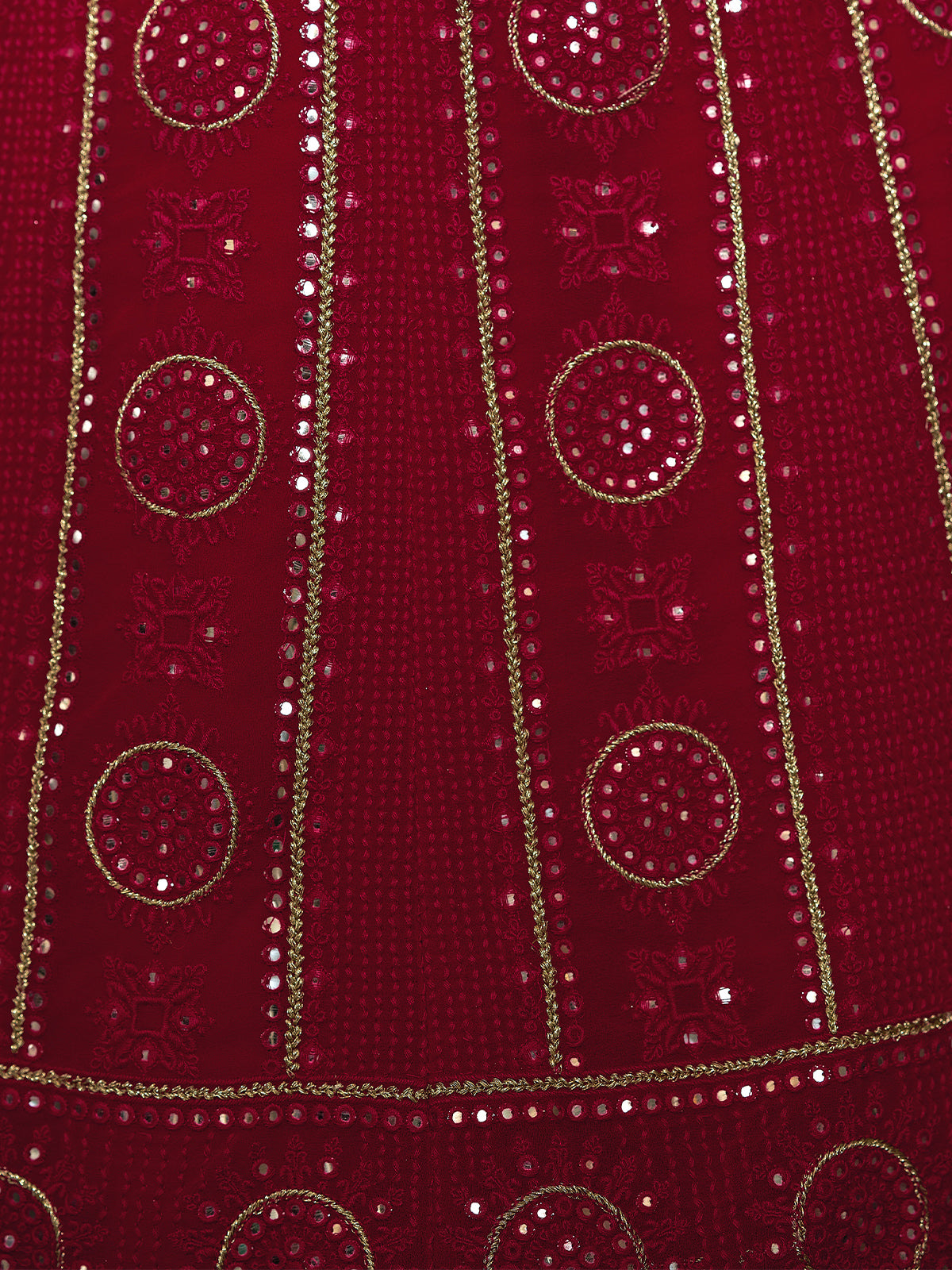 Embroidered  Pink Georgette Semi Stitched Lehenga With Blouse Piece