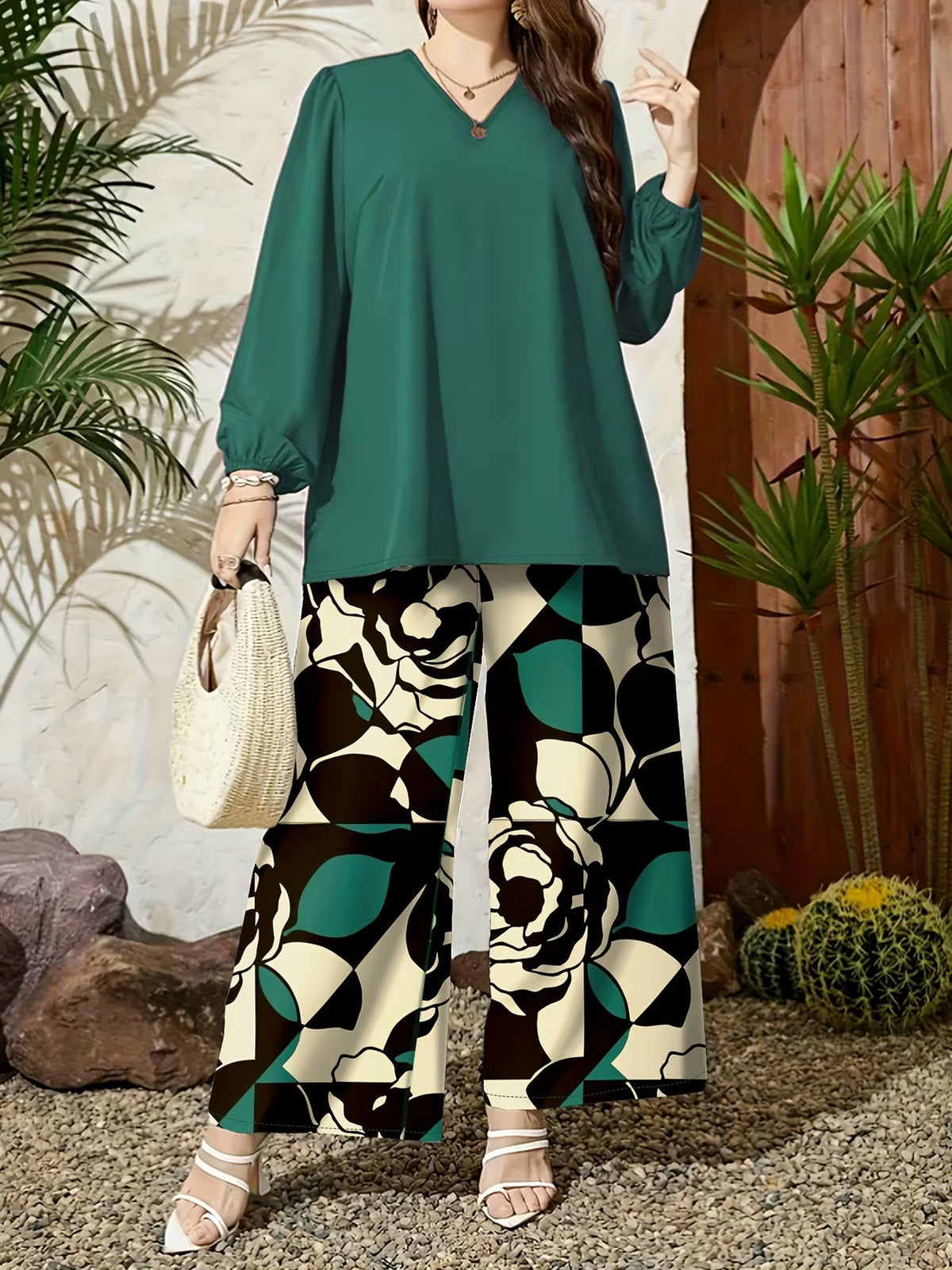 Floral Breeze Wide-Leg Set