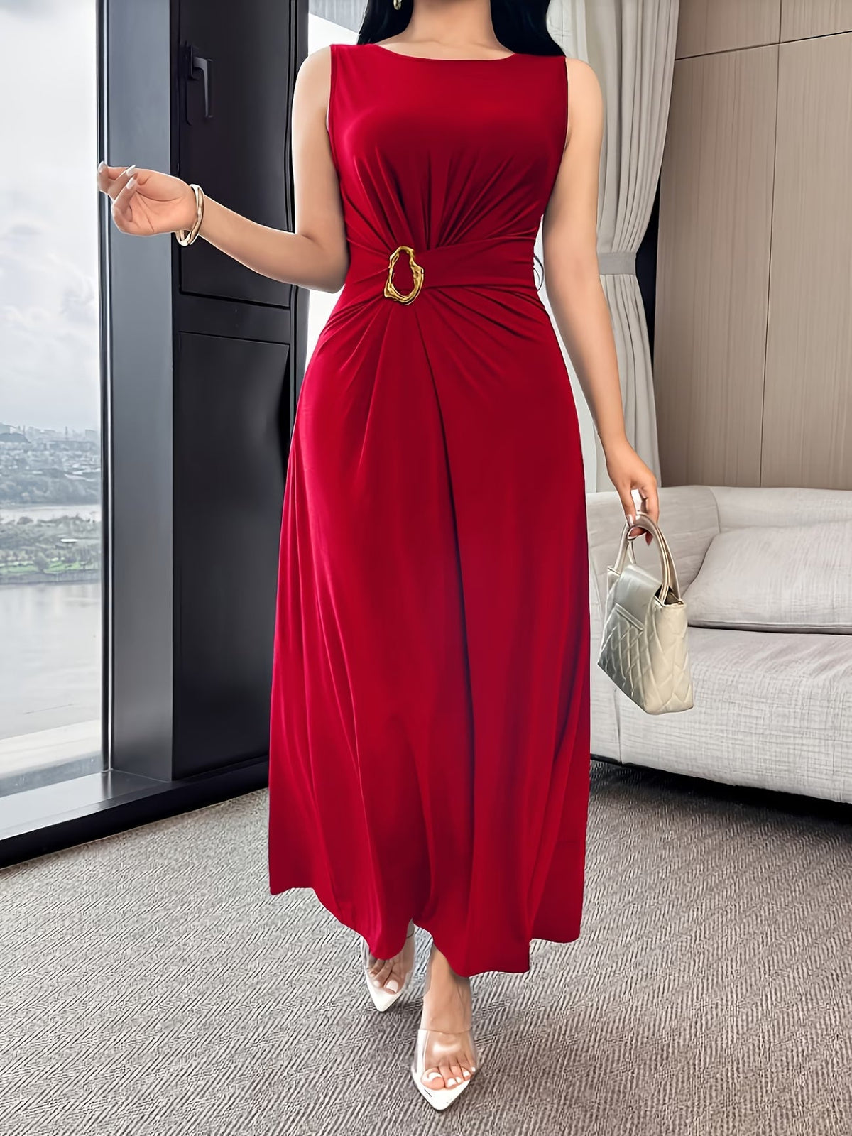 Women’s Elegant Solid Color Dress
