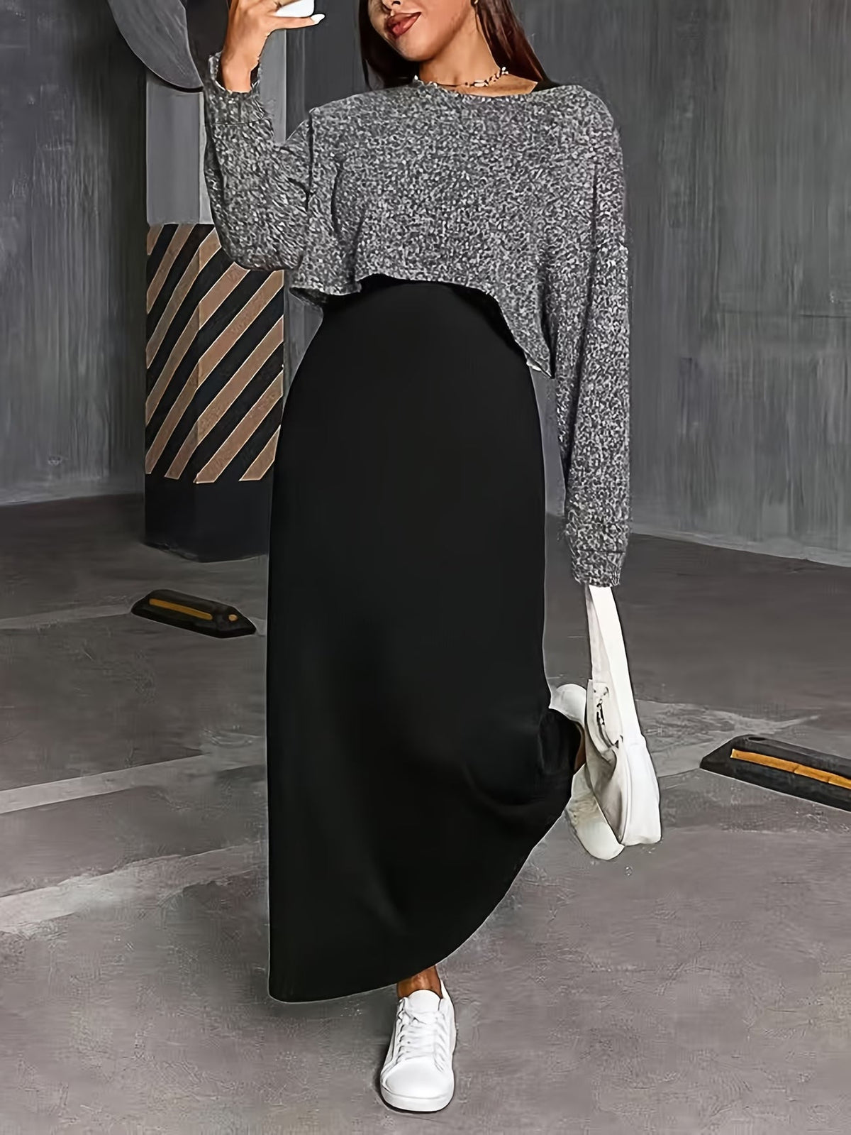 Chic Layered Stripe Dress Set