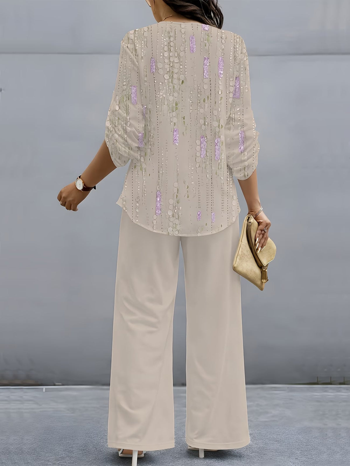 Printed V-Neck Lounge Set
