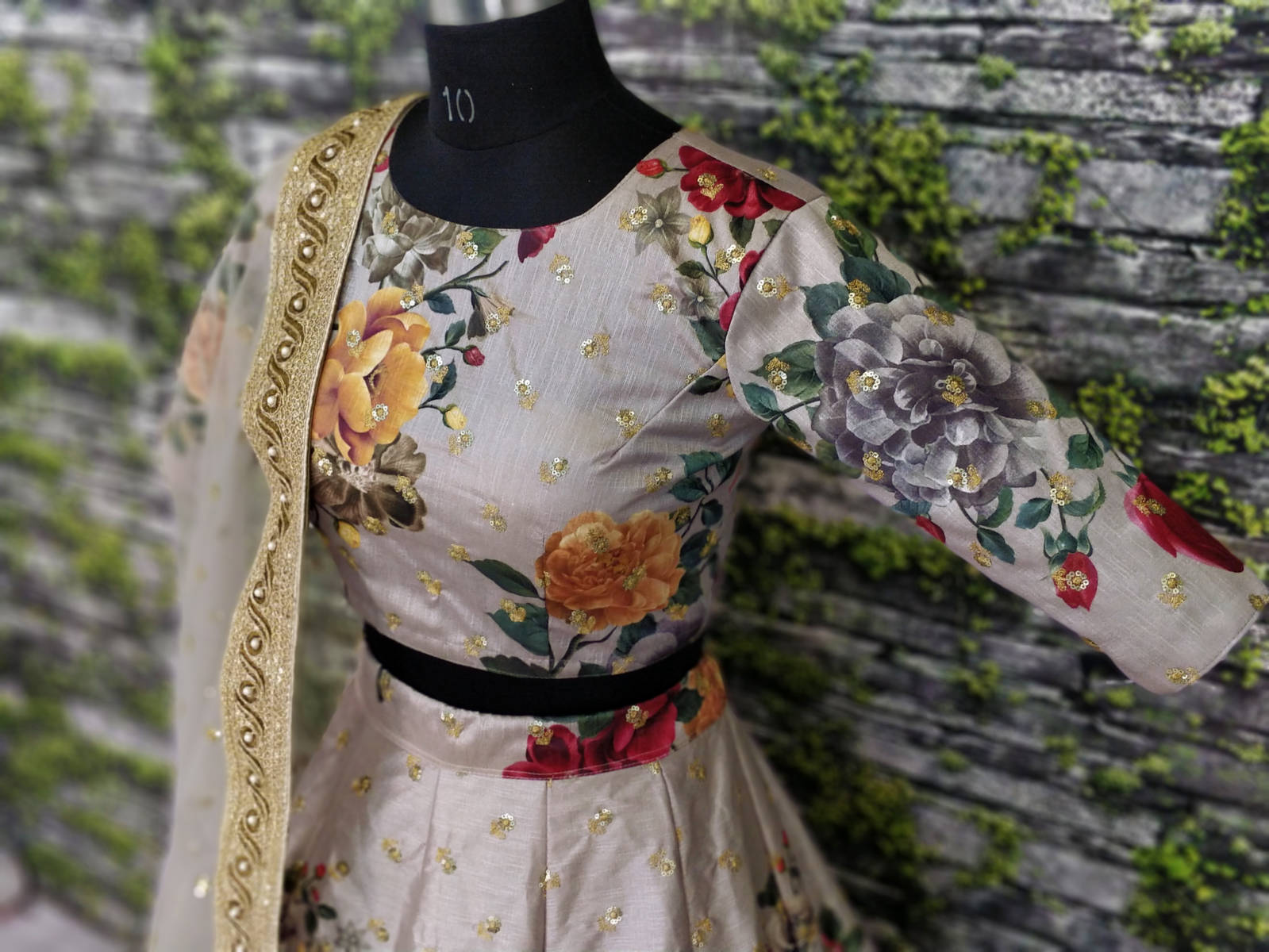 Gorgeous Gray Colored Partywear Designer Embroidered Lehenga Choli