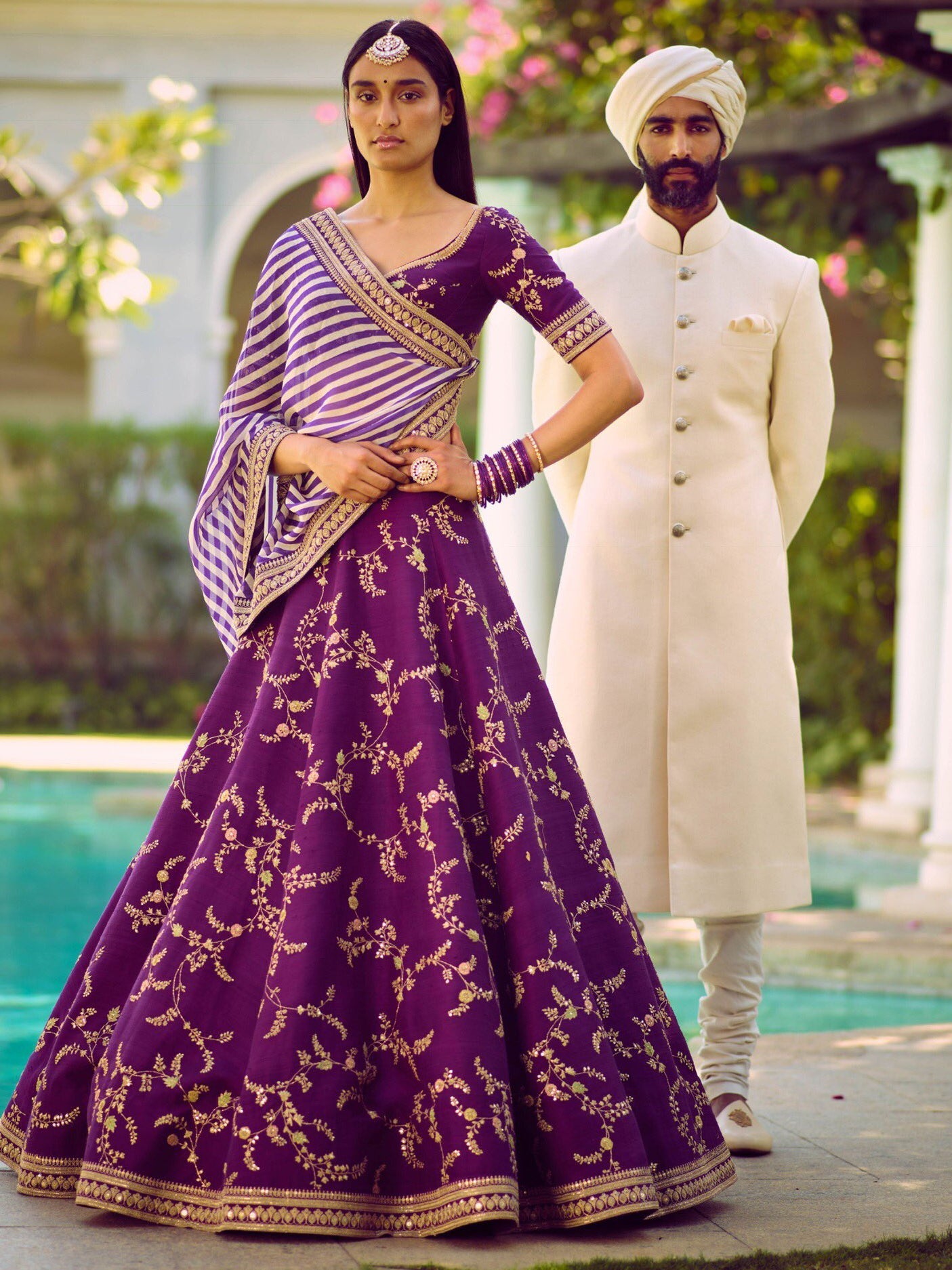 Marvelous Purple Color Bridalwear Embroidered Lehenga Choli
