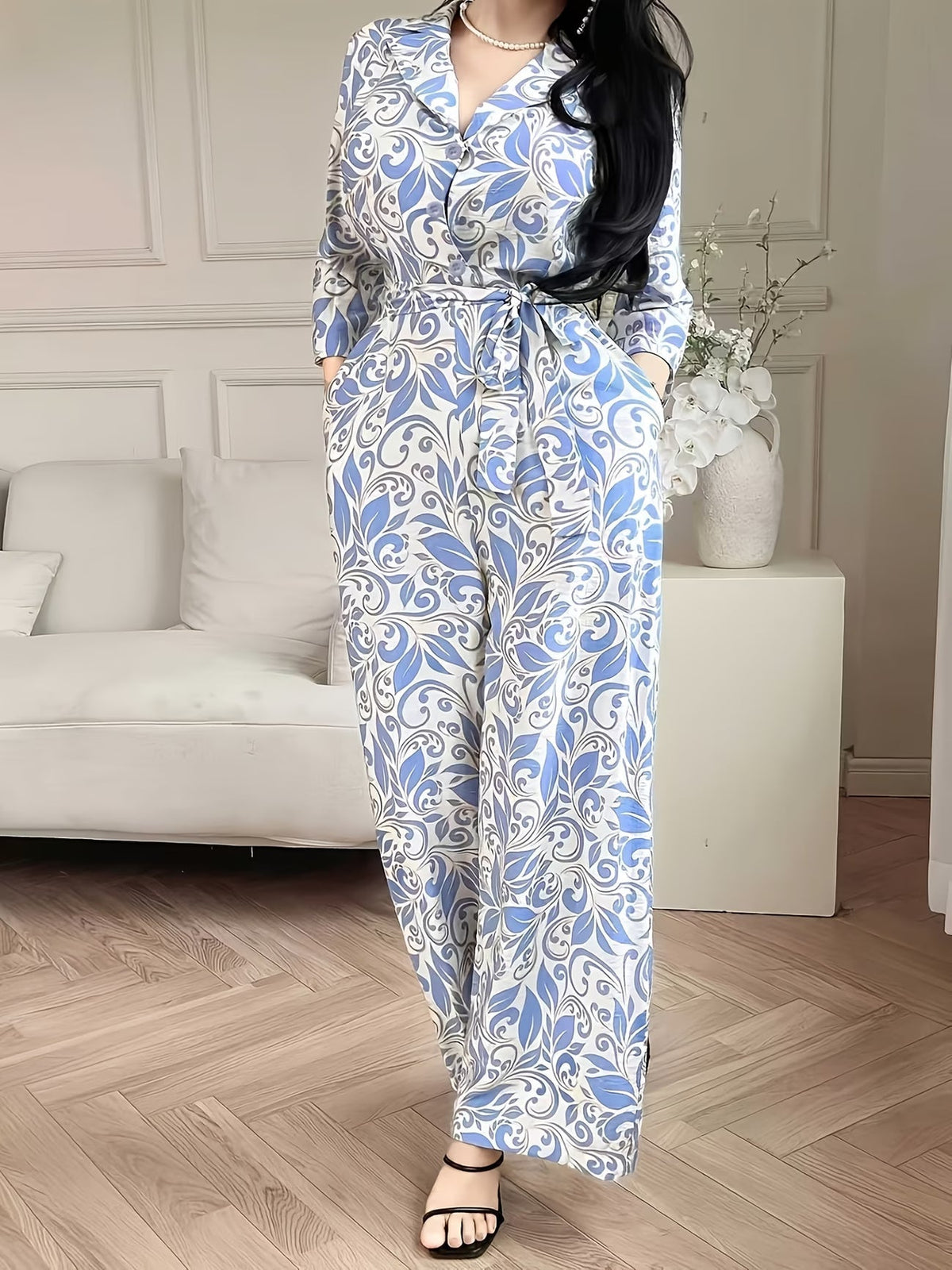 Women’s Floral Vacation Loose Fit Jumpsuit