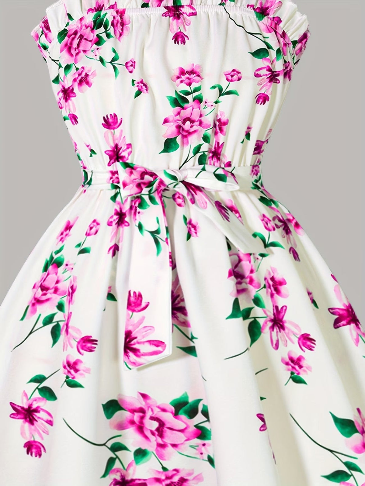 Girls Floral Dress & Cardigan 2-Piece Set