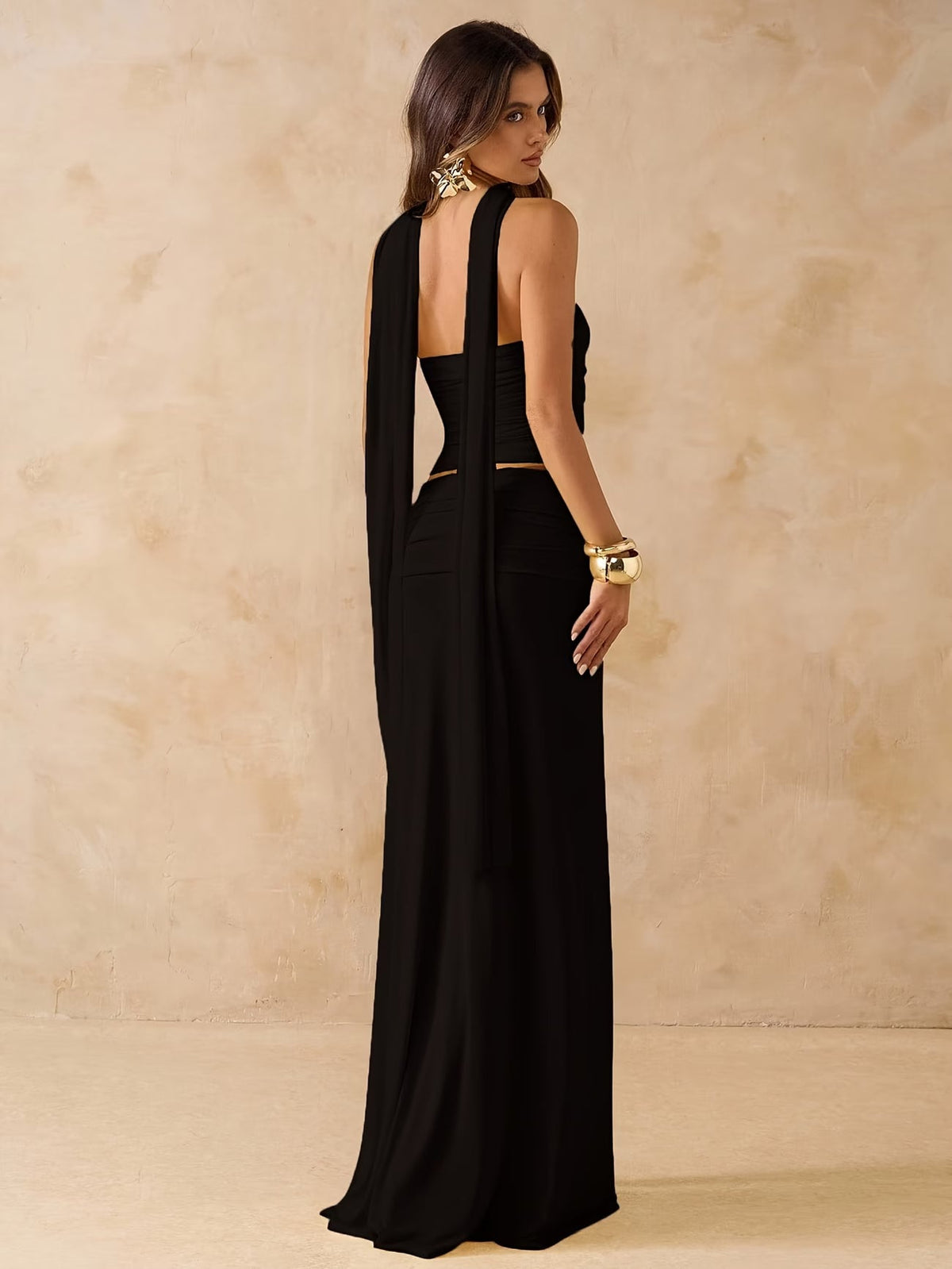 Elegant Draped Bodycon Co-Ord Set 💖