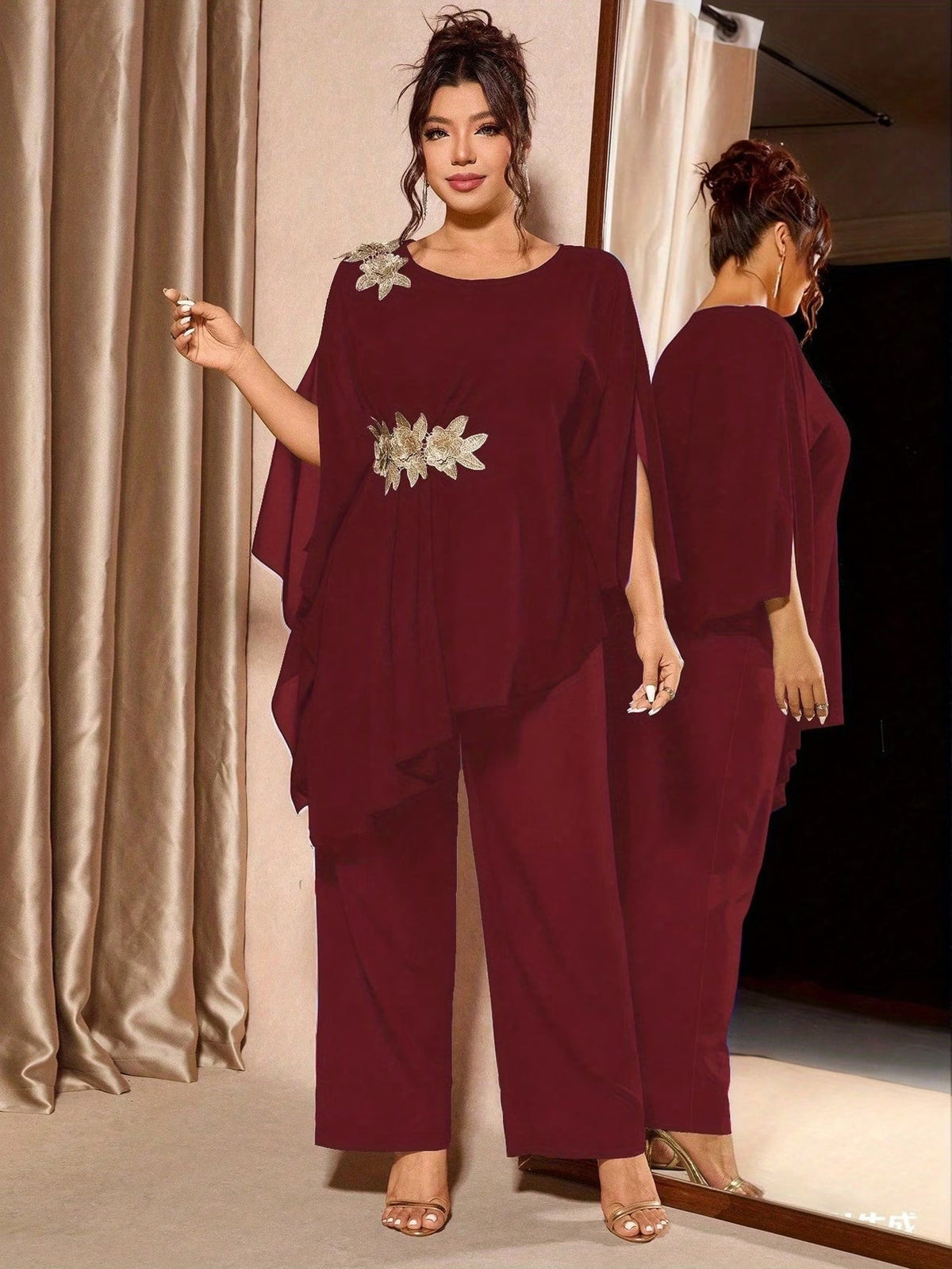 Elegant Floral Asymmetrical Co-Ord Set