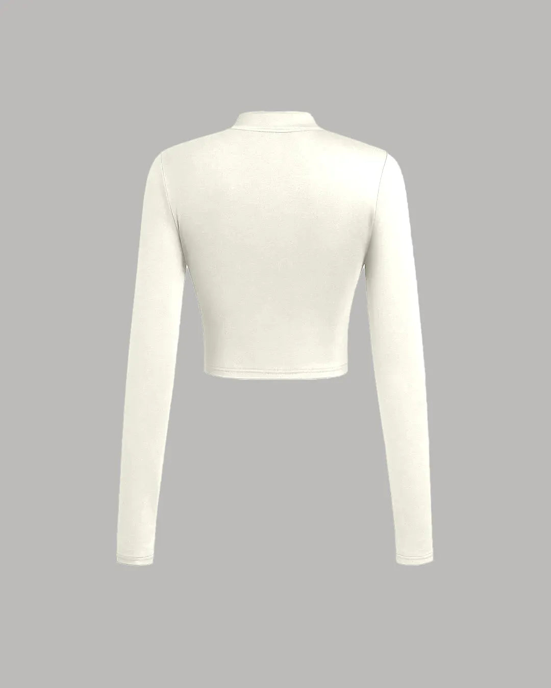 Back to School Turtleneck Going Out Outfit Slim Fit Top in Milky White