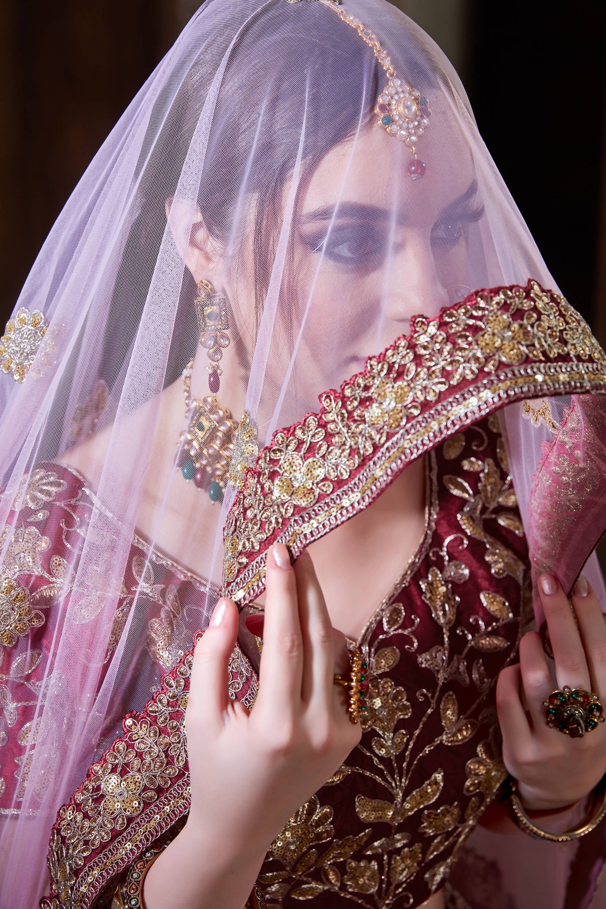 Delightful Maroon Zari Work Banglory Silk Bridal Lehenga Choli