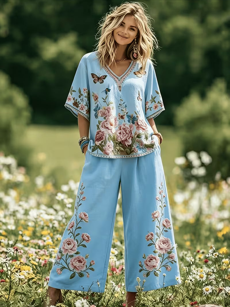 RoseAura Butterfly Lounge Set