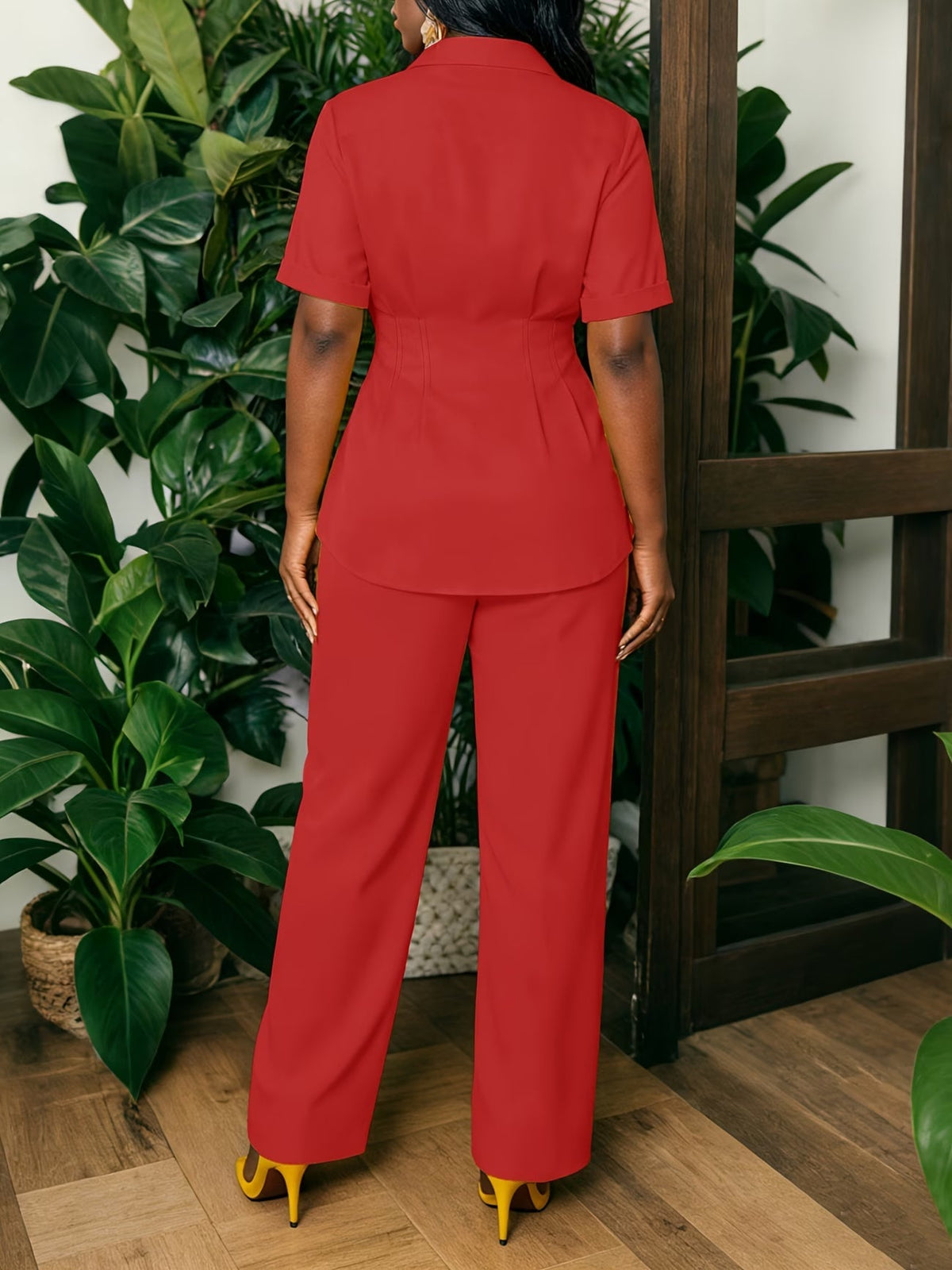 Two-Piece Set Featuring a Chic Top And Relaxed Long Pants