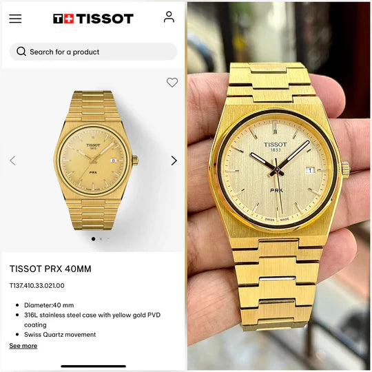 Tisso_t Prx Gold Watch