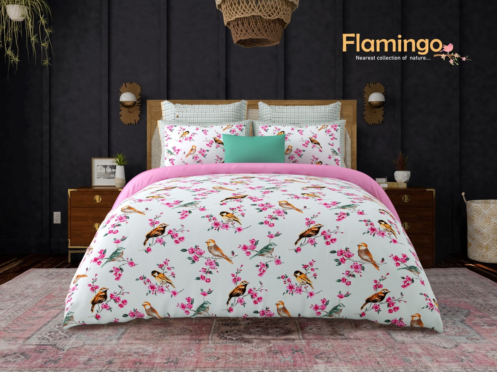 King Size Bedsheet Set: Cotton Autoloom Twill Weave, 210 TC with 2 Designer Pillow Covers