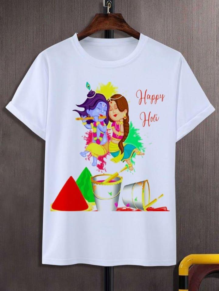 Holi Special Rayon Slub T-Shirt with Digital Print