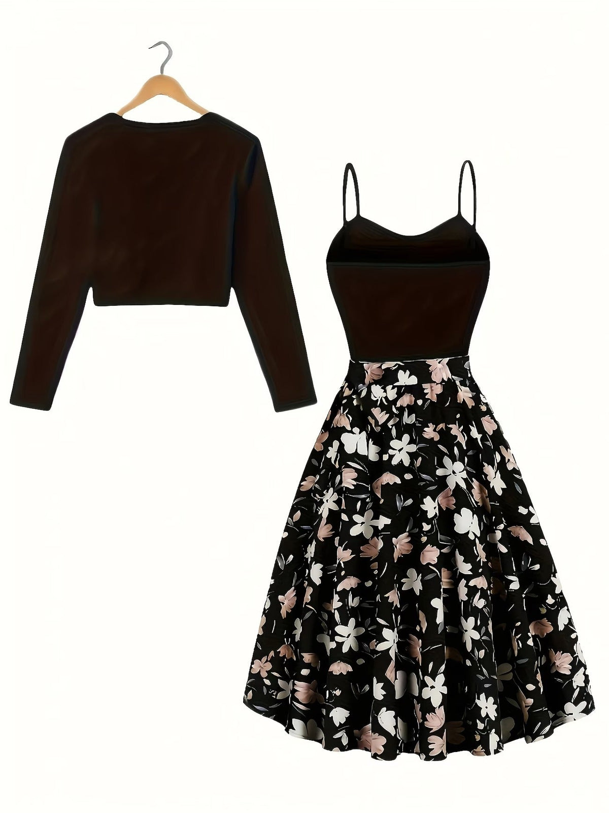 Long Sleeve Round Neck Top with Belt Bow Detail & Matching Skirt | Stylish Spring/Summer Party & Occasion Wear for Women
