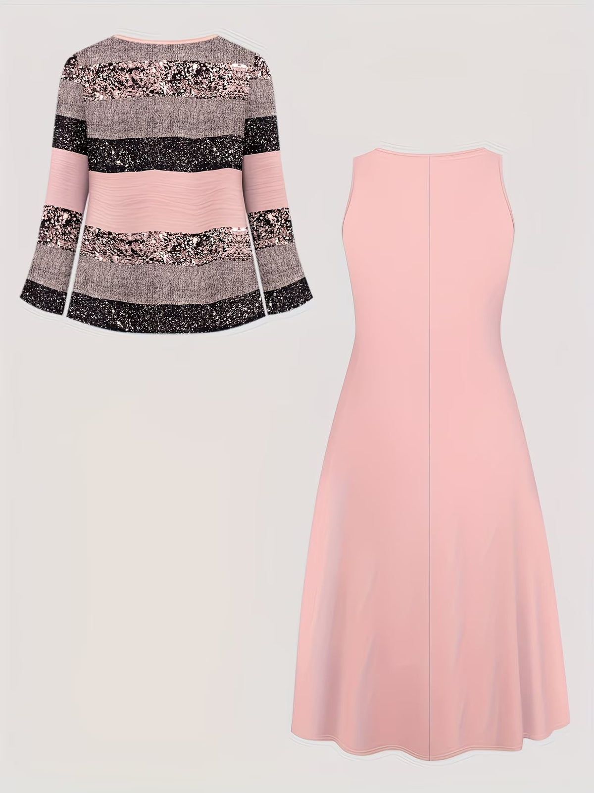 Women's Botanical Print Dress & Tie-Front Cardigan Two-Piece Set