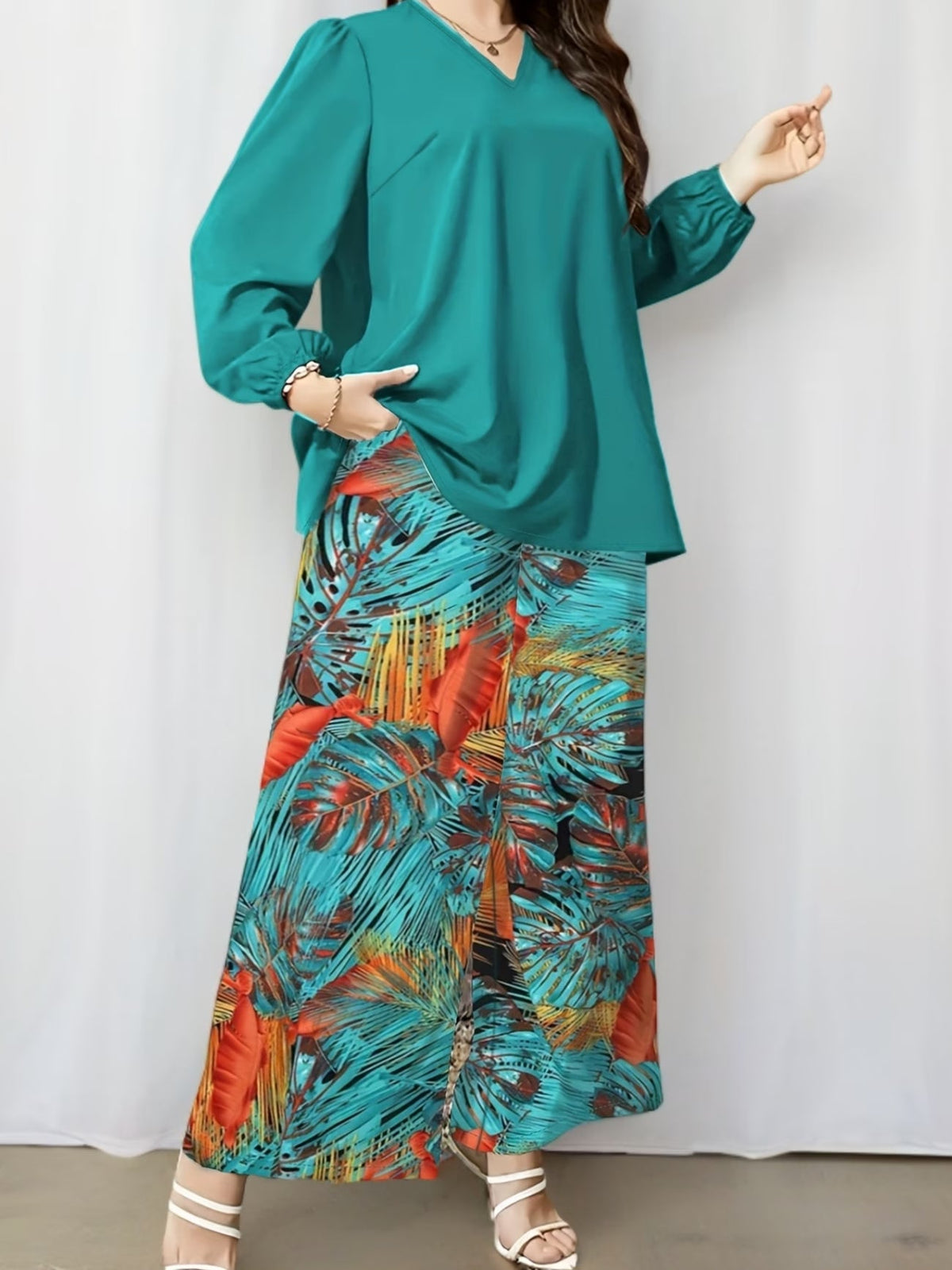 Floral Breeze Wide-Leg Set