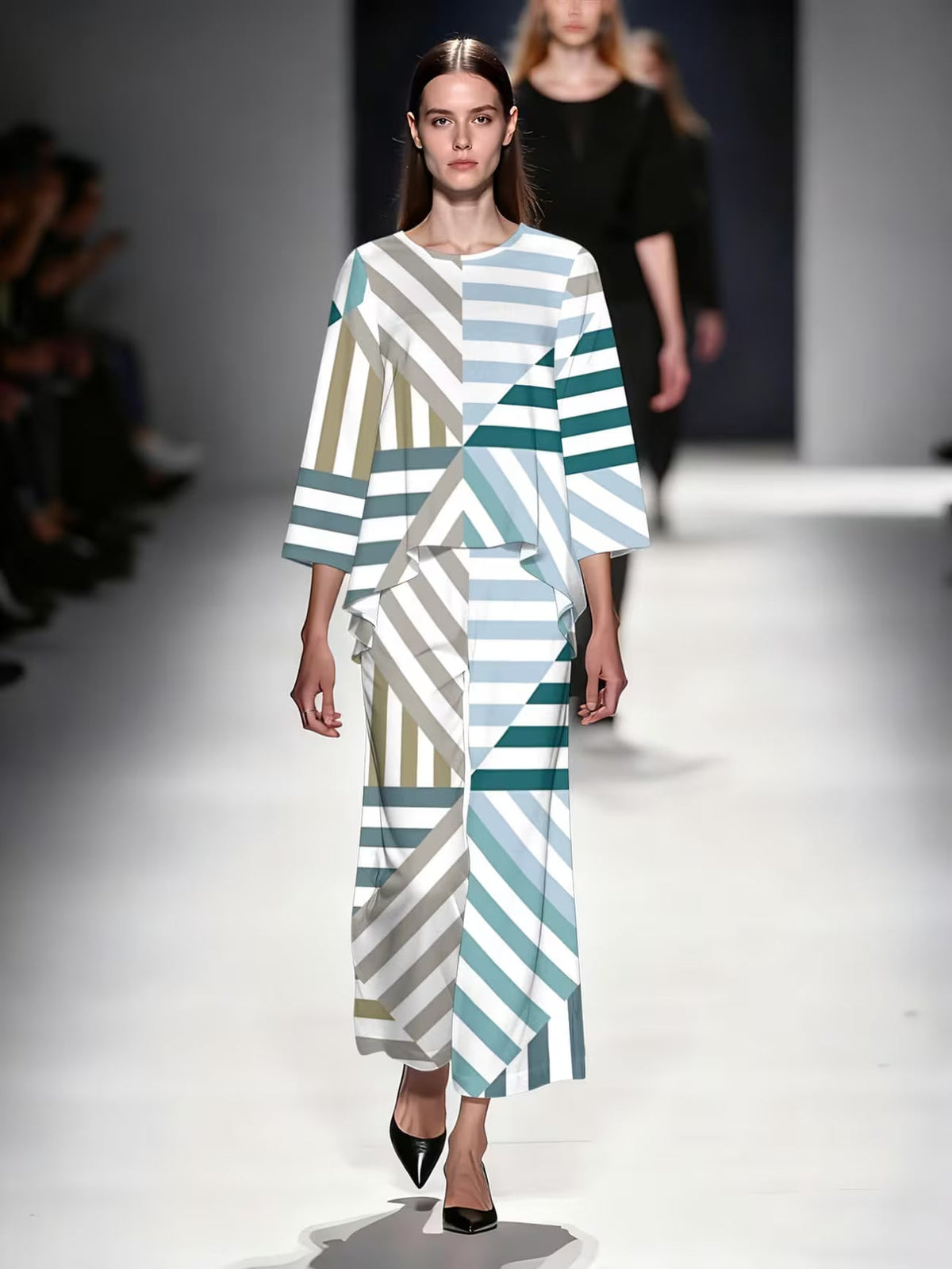 Women’s Color-Block Striped Top & Pants Set