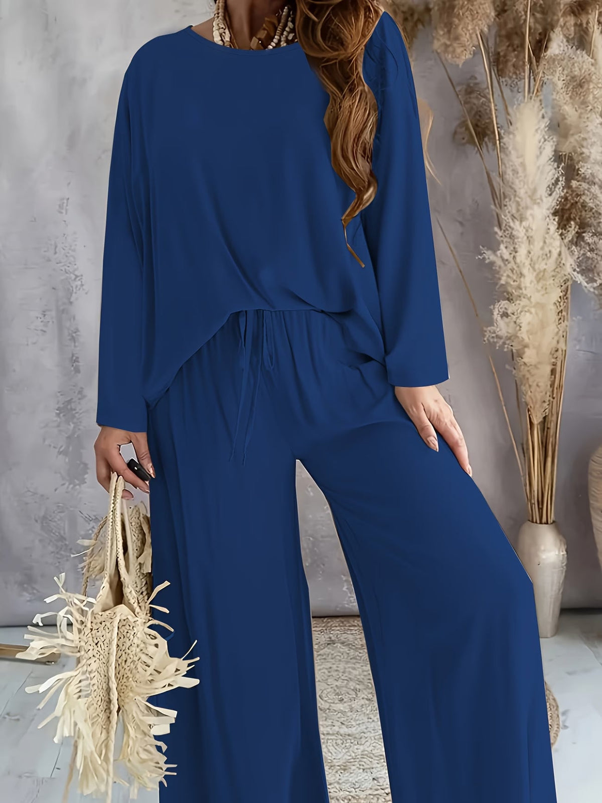 Luxury Directional Wide-Leg Co-Ord Set