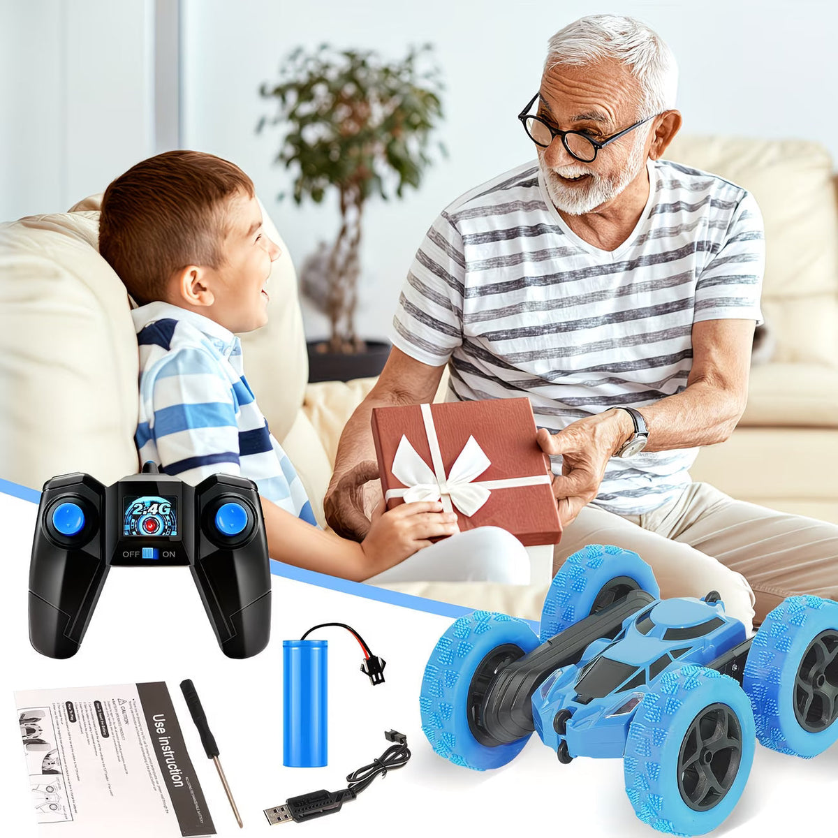 🚗 360° Flip 4WD Remote Control Stunt Car for Kids