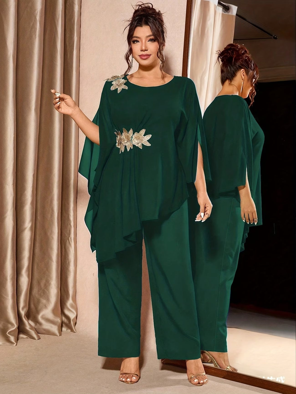 Elegant Floral Asymmetrical Co-Ord Set