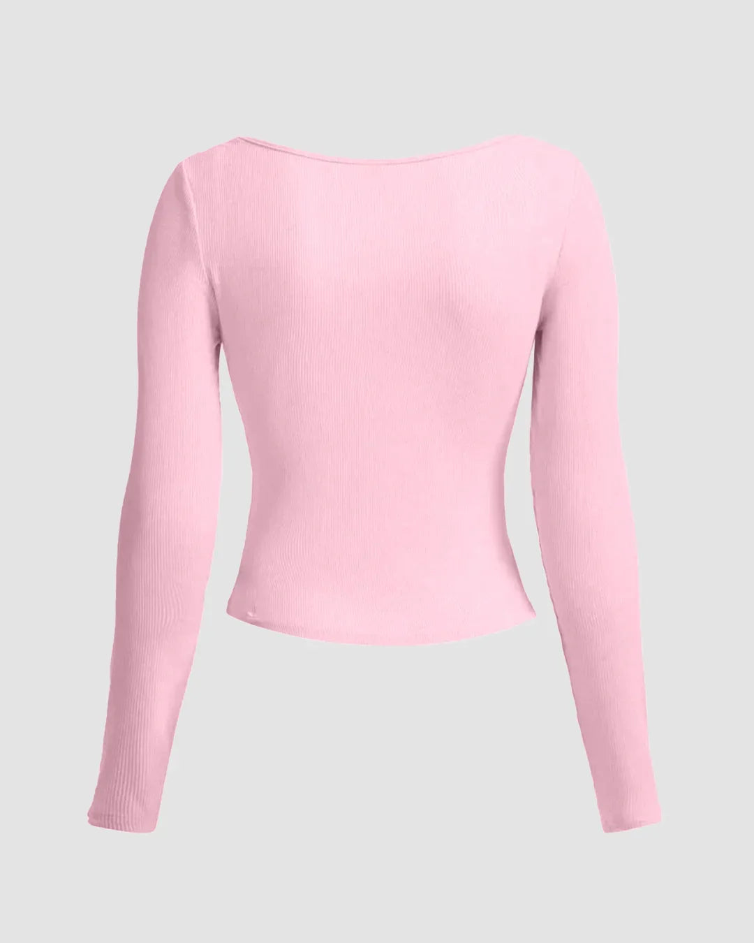Blush Pink Ruched Front Mesh Full Sleeve Top