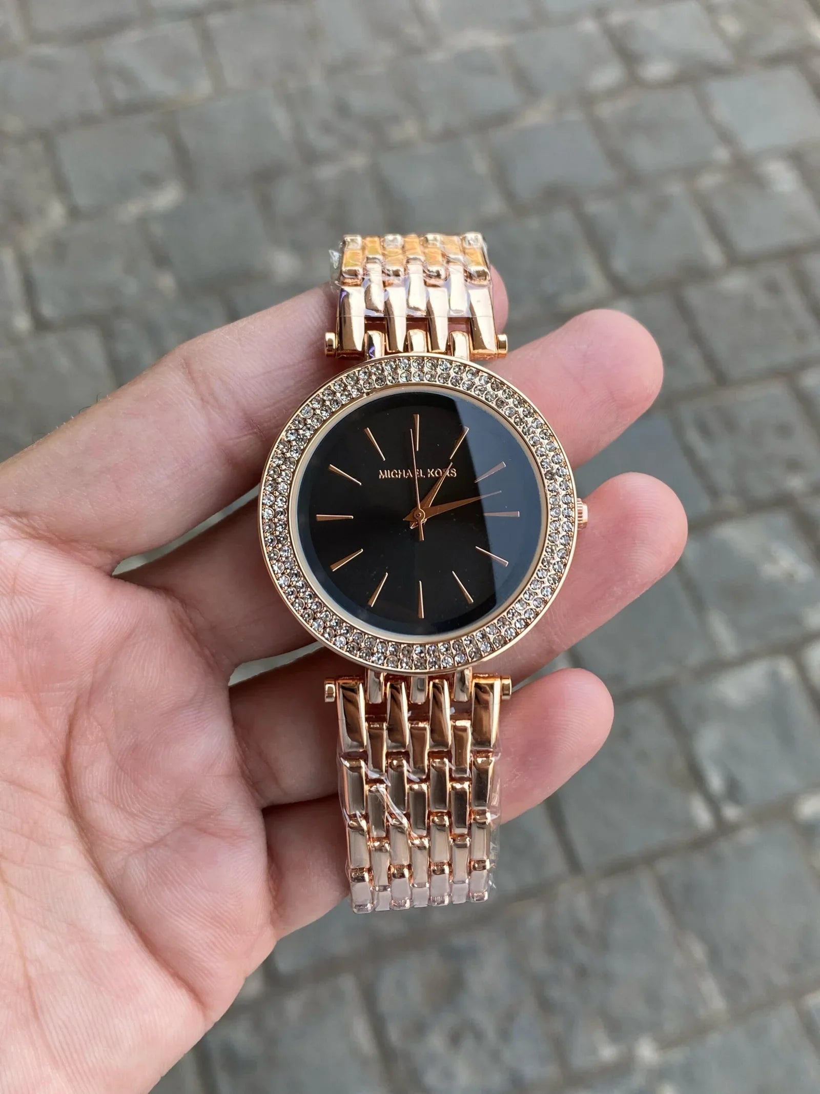 Two-Tone Watch With Crystal Accents With Sleek Design