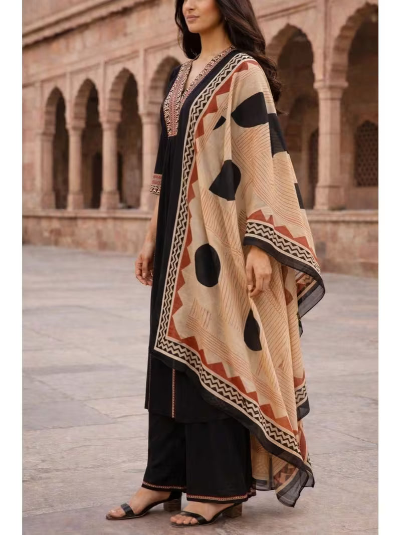 Black Royal Kurta Palazzo Set 🖤