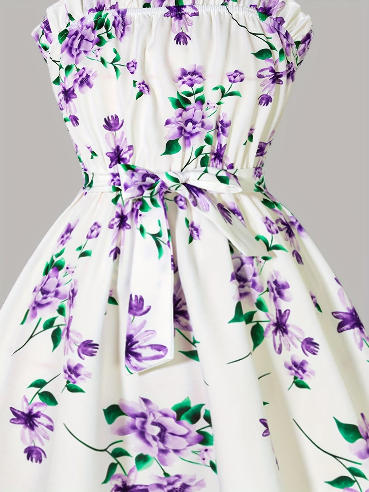 Girls Floral Dress & Cardigan 2-Piece Set