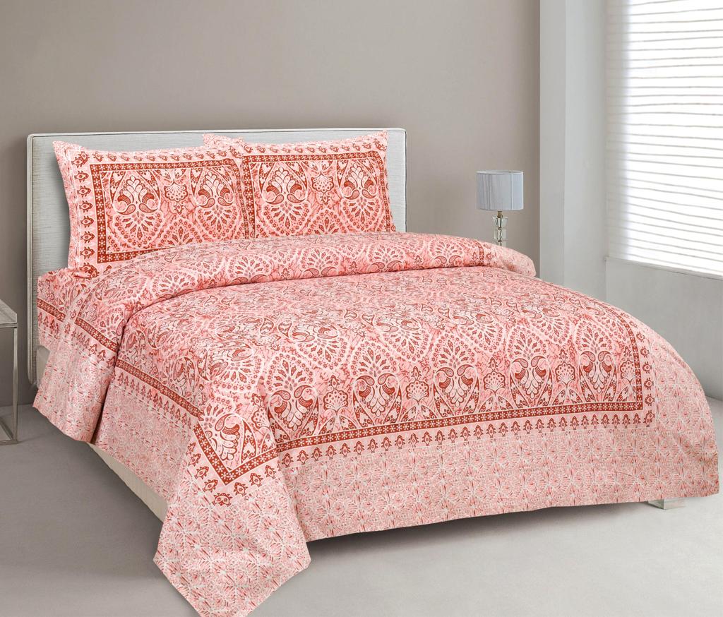 King Size Bed Sheet Set with Zippered Pillow Covers (Cotton-Viscose Blend)