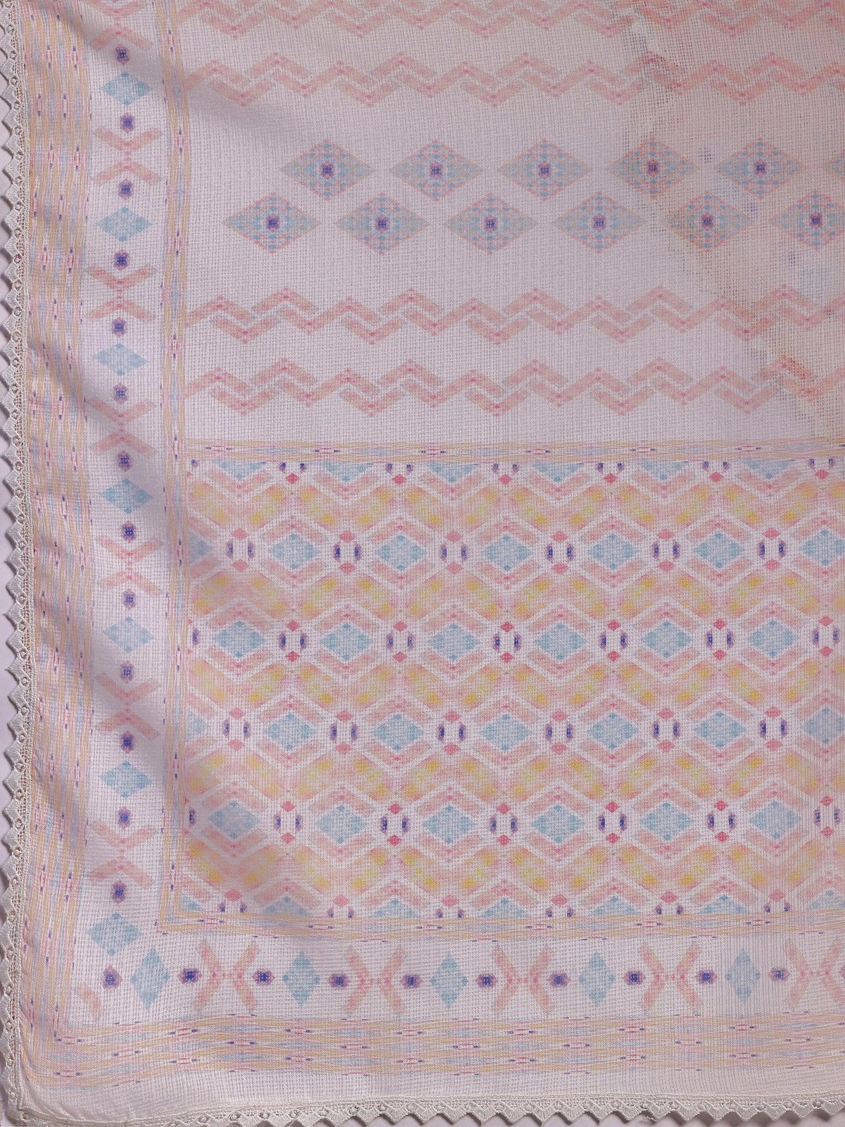 Anouk Peach Embroidered Cotton Blend Straight Suit With Dupatta